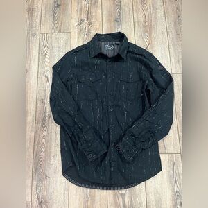 Fox Racing Men’s Black Long Sleeve Button Up Shirt Size L Casual Moto Style